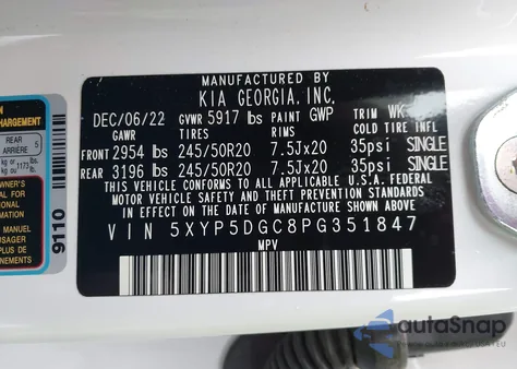 2023 Kia Telluride Sx Prestige X-Line from USA, damaged, VIN 5XYP5DGC8PG351847